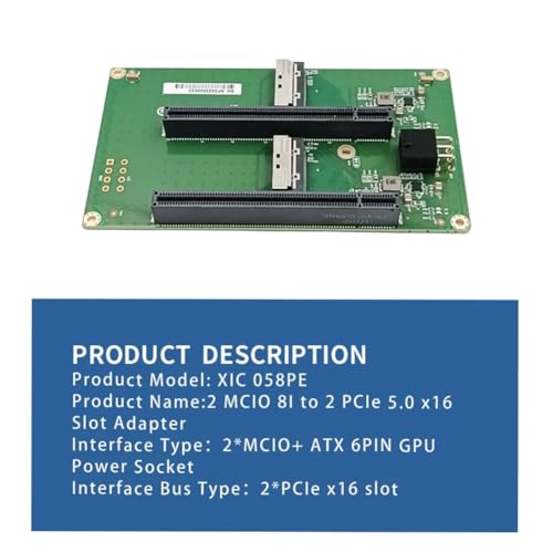 Doble Ranura PCIe 5.0 X16 desde MCIO 8I para Máximo Rendimiento de GPU ATX 6