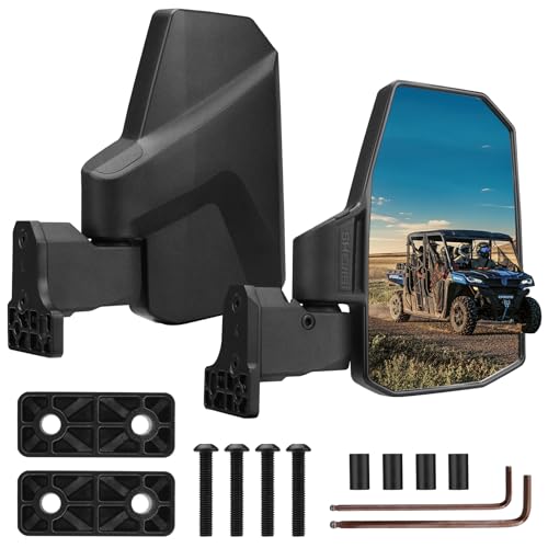 SHEJISI UTV Side Mirrors,Compatible Only with CFMOTO Uforce 1000 / CF MOTO Uforce 1000 XL 2019-2025,Its Spring-Back Feature Enables Easy Post-Folding Reset for Improved Driving Experience