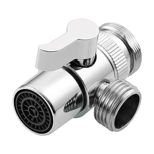 CIENCIA Deviatore Rubinetto 2 Vie in Ottone Valvola Deviatore Rubinetto con Adattatore M22 a M24 per Lavandino, Cromato, SBA021