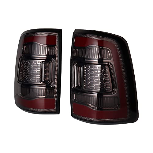 Astra Depot OE-Style Smoke Lens Red LED Tail Light Assembly Brake/Reverse/Running Lights Replacement for 2009-2018 Dodge RAM 1500 2500 3500