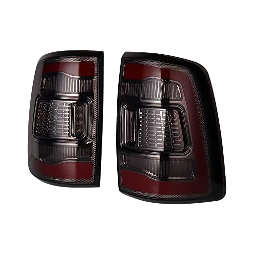 Astra Depot OE-Style Smoke Lens Red LED Tail Light Assembly Brake/Reverse/Running Lights Replacement for 2009-2018 Dodge RAM 1500 2500 3500