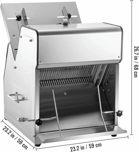 Automatic Bread Cutting Machine, 370W Commercial Bread Slicer with 12mm Blades, 110-390mm Adjustable Bread Length, Food Forming Machine for Toast, Ham Slices, Rice Cake Slices
