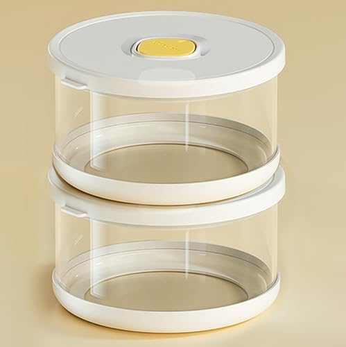 2 Piezas Fiambrera, Loncheras, Fiambrera De Vidrio con Tapas Herméticas, Lonchera Bento para Ensaladas, Ramen, Bocadillos, Frutas, Apta para Microondas (Grande, Blanca)(Large)