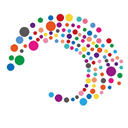 PARLAIM Rainbow Multi Size Polka Dot Wall Decals, Nursery Wall Décor Wall Stickers Perfect for Boys & Girls Room,Living Room,Bedroom Multicolor (130Circles)