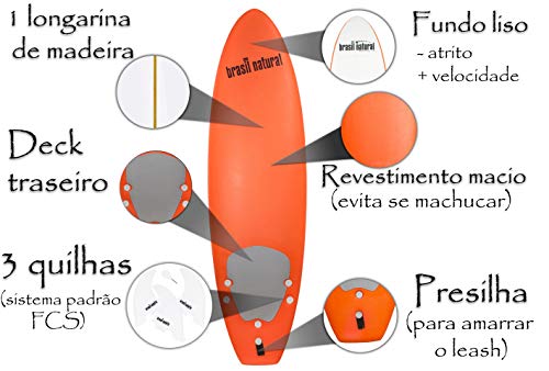 Prancha de surf infantil 5.8 + kit surf - Brasil Natural (Cinza) NEW EDITION