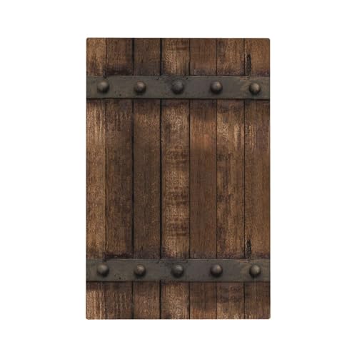 Tapa de pared decorativa que oculta cables sueltos con placa rústica de madera marrón 5x3 2