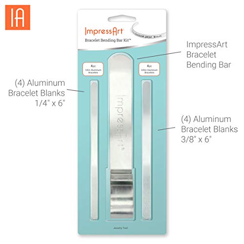 ImpressArt Bracelet Bending Bar Kit, Includes Bar and 4(1/4") & 4(3/8") Blank Strips - Thumbnail 2