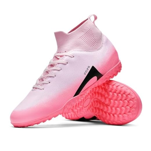 TOPSFEBA Soccer Cleats for Mens Womens Indoor Soccer Shoes Unisex Baseball Turf Shoes Youth Rugby Shoes Adult AG FG TF Football Boots Wide Training Sneaker (2309 Fen TF_38)
