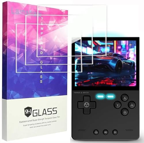 Lamshaw 9H Tempered Glass Screen Protector Film Compatible With Trimui Brick Handheld Game Console 3.2-inch (Glass-3Pack) image 5