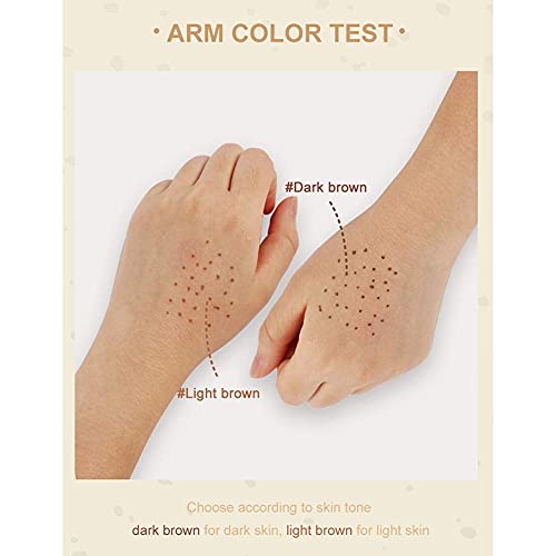 Evpct 2Pcs Natural Fake Freckles Phreckles Pen Kit Set,Light Brown & Dark Brown Faux Freckles Pen Pencil Makeup Set Long Lasting Waterproof Neutral Lightweight Freckle Tattoo Maker Tool thumb #3
