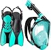 WSTOO Full Face Snorkel Mask,Foldable 180°Panoramic View Snorkel Mask,Anti-Fog Anti-Leak Design with Detachable Camera Mount for Adults & Kids (Black/Red, L/XL)