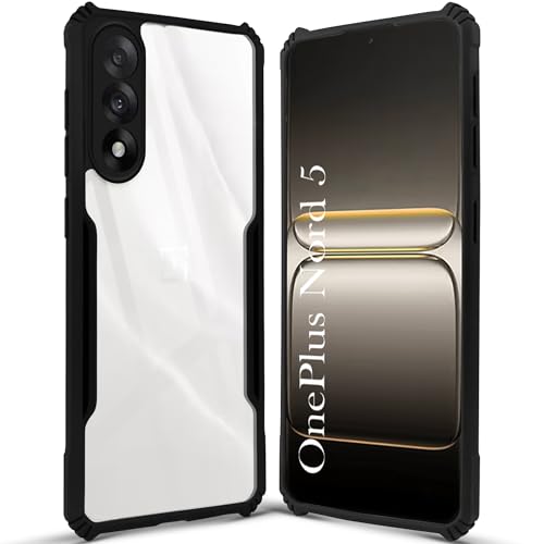 Image of Jkobi Hybrid Back Cover Case for Oneplus Nord 5 (Shockproof with Polycarbonate Clear Panel | Professional Black)