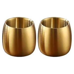 YPREWY Set mit 2 Edelstahl-Trinkgläsern