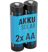 ABSINA Solar Akku AA wiederaufladbar 800mAh 1.2V NiMH für Solarleuchte | 2er Pack Aufladbare Batt...