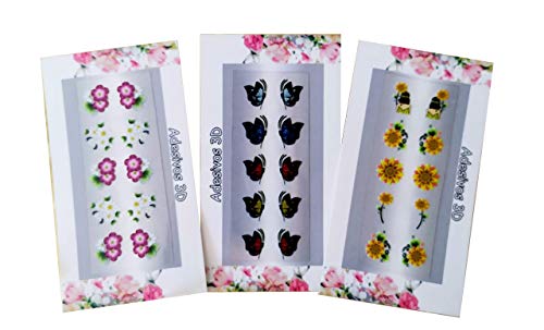 240 Adesivos Modelos Variados 3D Películas Flores Top