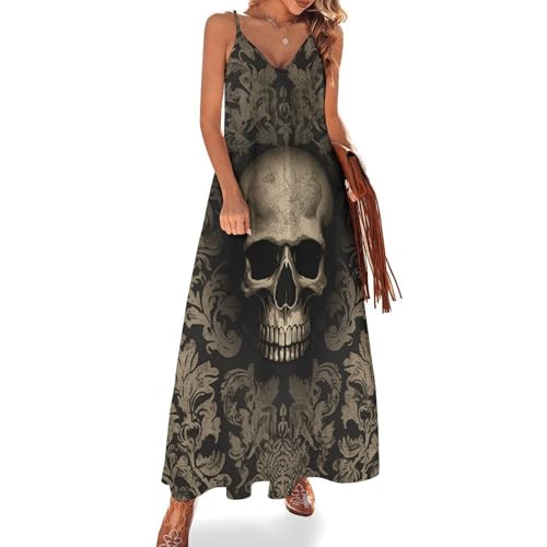DWVTSLH Gothic Wallpaper Skull Summer Dresses for Women 2026 Flowy