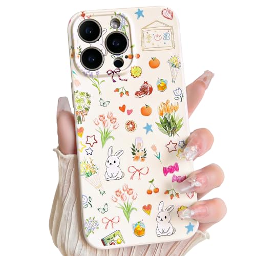 Lovmooful for iPhone 12 Pro Max Case Cute Little Icons Design-White Rabbit