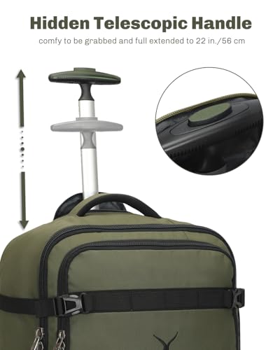 Hynes Eagle Rolling Backpack Luggage 21'' Backpack with Wheels Flight Approved Wheeled Backpack Carry on Travel Backpack for Women Men 42L image 4