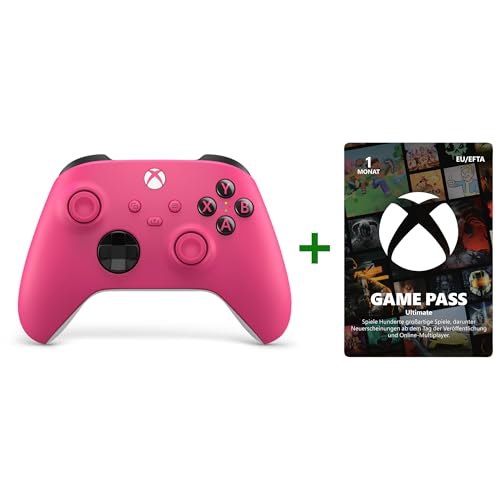 Xbox Wireless Controller - Deep Pink + Game Pass Ultimate | 1 Monat Mitgliedschaft