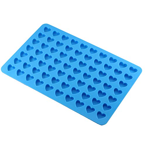 Mujiang 70 Cavity Heart And 77 Cavity Square Ice Cube Tray Silicone Candy Chocolate Molds Set Of 2 #TOP6