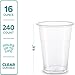 GUSTO Clear Plastic Cups [16 oz - 240 Count] Disposable Cold Drinking Cups for Parties, Events, & Everyday Use - Crystal Clear, BPA-Free, Durable Polypropylene - Formerly Comfy Package