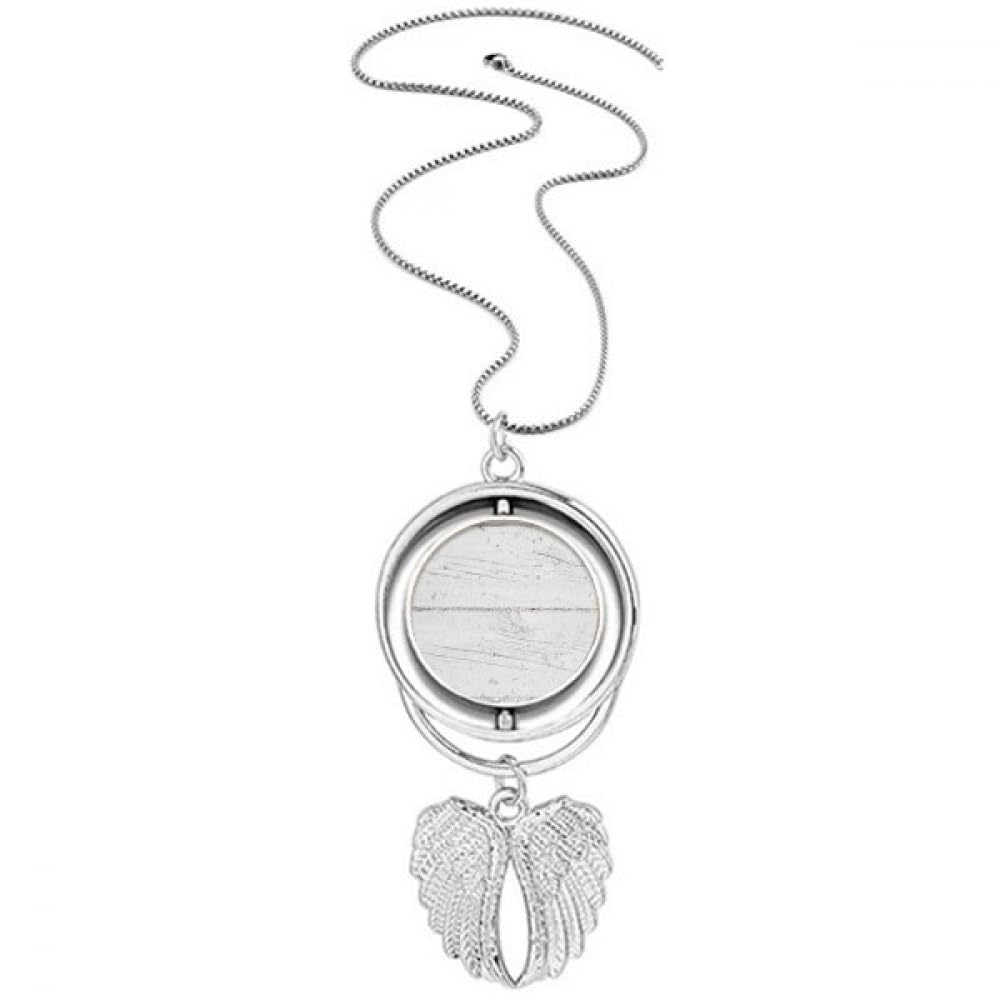 Collier ailes d'ange en bois blanc texture unique et finition soignee