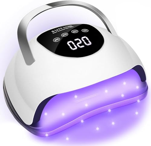 2025 Latest Upgrade UV Nail Lamps, 220W LED Nail Lamp, Professional Faster UV Nail Dryer with 4 Timers, Touch Screen, Automatic Sensor