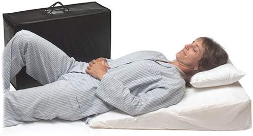 Wedge Pillow for Acid Reflux, Folding Pillow Includes Zippered Folding Cover, Fitted Poly-Cotton Cover and Quality Carry Case. Dr. Mike Roizen's Top Reflux Solution (32"x24"x7")