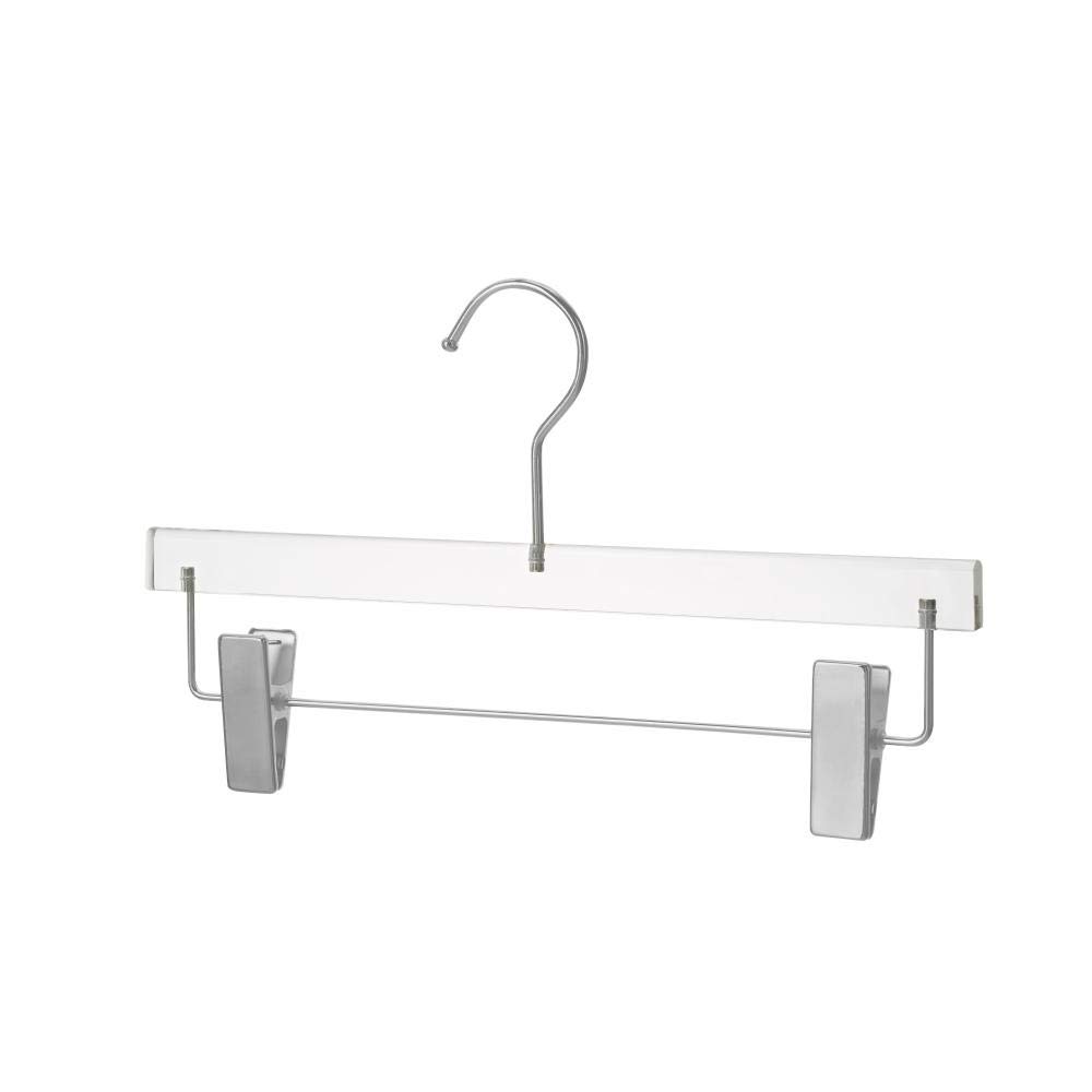 YBM HOMEQuality Acrylic Clear Hangers Made of Clear Acrylic for a Luxurious Look and Feel for Wardrobe Closet, Clothes Hangers Organizes Closet (Silver, 1)