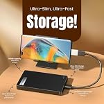GAZELLE Haute vitesse 1TB Ultra Disque dur externe Slim Portable - 2-in-1 Type C & USB 3.0, Compatible avec PC, Mac, ordinateur portable, PS4, Xbox, iPad, Comprimé mobile (noir) - 1 Garantie de l'année