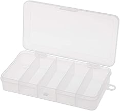 جيني صندوق منظم قابل للتعديل متعدد الاستخدامات، صندوق تخزين شفاف للاكسسوارات، ادوات الخياطة، الخرز، الادوية، 10 أقسام، 21 سم × 11 سم × 3 سم