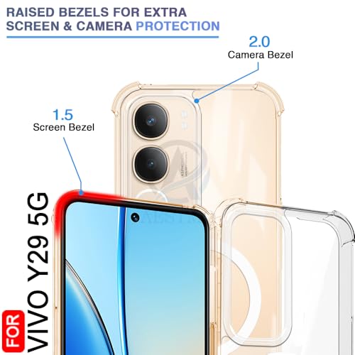Image of AESTMO Clear Back Cover for Vivo Y29 5G | 360 Protection | Transparent Back Cover for Vivo Y29 5G (PC + TPU, Compatible with MagSafe Accessories, Transparent Bumper)