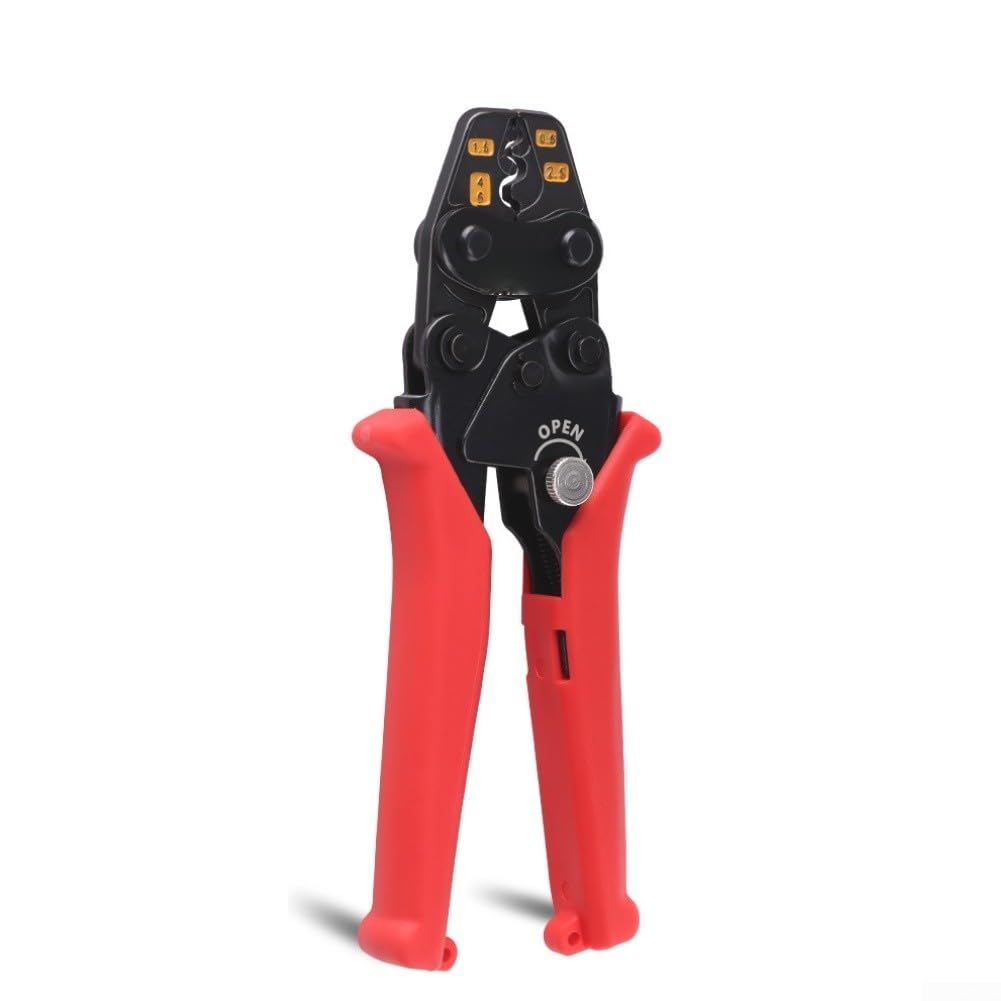Crimpadora de Terminales con Mecanismo de Carraca para Cables 0.25-10mm² Alicates de Crimpado Ajustables para herramienta para profesional Taller Automotriz 18x7cm(1MA)