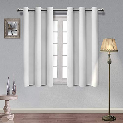 Hiasan Greyish White Thermal Insulated Blackout Curtains for Bedroom Grommet Energy Efficient