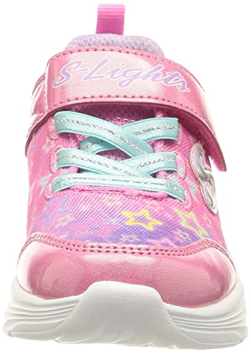 Skechers Star Sparks Sneaker, Pink Mesh/Multi Trim, 4 UK Child