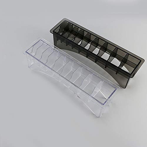 Zarsio Plastic Blade Organizer For 10 Blades, Limit Comb Storage Box Hair Clipper Guide Comb Storage Case (Gray) #TOP4