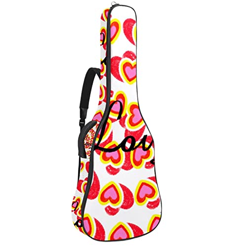 Housse de transport étanche pour guitare avec bandoulière réglable Motif cœur, Multicolore 01., 42.9×16.9×4.7 in… - Les Beatles, Paul McCartney, John Lennon, RIngo Starr, George Harrison Housse de transport étanche pour guitare avec bandoulière réglable Motif cœur, Multicolore 01., 42.9x16.9x4.7 in…