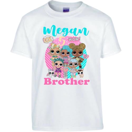 Custom shirt for birthday girls LOL, add name and age, family matching birthday, custom t-shirts girls LOL4