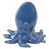 BY SIGRIS Figura de Pulpo de Cerámica Azul - Decoración Marinera
