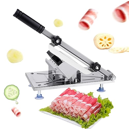 Affettatrice Manuale per Carne Congelata, 0,3 mm di Spessore, Affettatrice per Carni Domestiche Torrone Macchina da Taglio per Uso Domestico