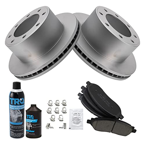 Image of TRQ Rear Brake Pad & Rotor Kit, with Chemical Kit Ceramic Premium G-Coated Compatible with 2005-2007 Ford F-250 Super Duty F-350 Super Duty