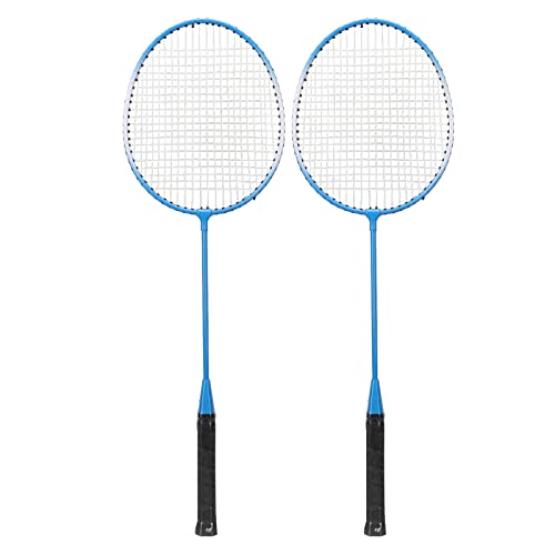 OKJHFD Set di Racchette da Badminton, Set di Racchette da Badminton Leggere E Comode con Impugnatura in Lega di Ferro Racchetta da Badminton Professionale Primaria per Adulti per Sport Indoor(Blu)