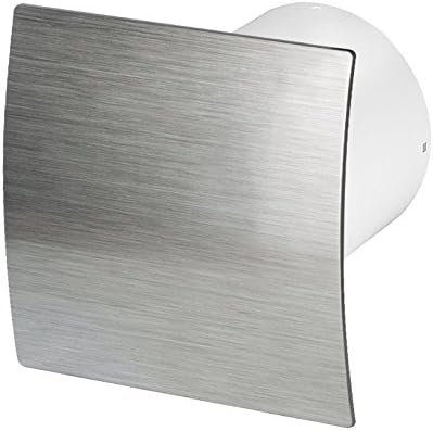 Wentylator łazienkowy, Ø 100, łożysko kulkowe, wentylator ścienny, cichy standard Escudo  Line System+ (srebrny szczotkowany)