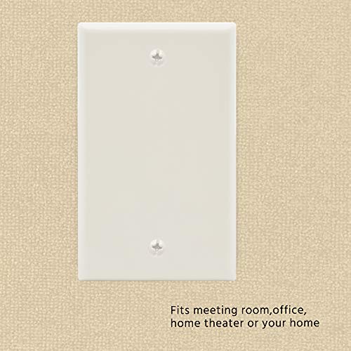 Beszin Blank Wall Plate with Smooth Face (5-Pack, White) - Thumbnail 4