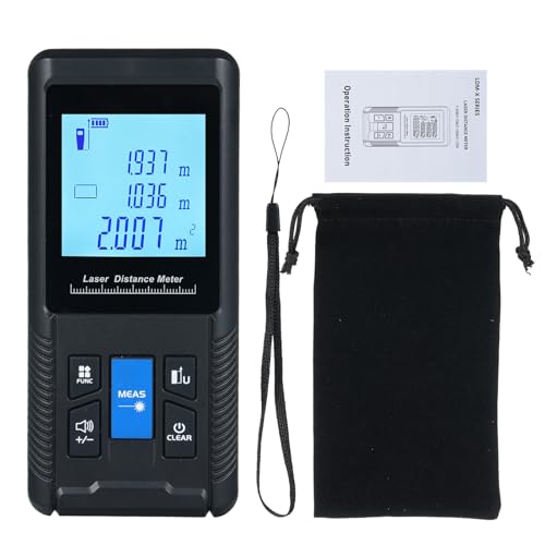 Weytoll Télémètre laser numérique télémètre laser intelligent avec zone de volumes continus unique modes de mesure de Pythagore outil de mesure portable 120 m/393 pieds