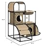 Prevue Pet Products Catville Townhome - Indoor Cat Tower with Scratching Post, Multi-Level Cat Tree Condo for Climbing, Condo with Perches, Furniture, and Dangling Toys - Leopard Print