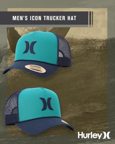 Image of Hurley Men's Trucker Hat - High Icon Snap Back Comfortable Curved Bill with Adjustable Snap Closure - Trucker Hats for Men