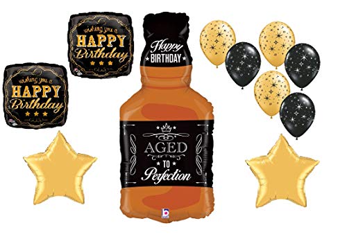 Whiskey Party Balloon Set Aged to Perfection Whisky 11pc Set 30th Birthday 40th 50th 60th