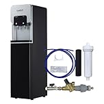 Quench Water Cooler/Heater - Hot & Cold Water Dispenser | Freestanding Mains Fed Unit Suitable for Commercial Use (Dispenser with Install Kit, Black)