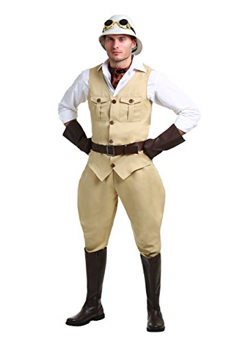 Fun Costumes Men's Safari Hunter Expedition Costume Includes Vest, Jodhpur Pants, Pith Helmet,...